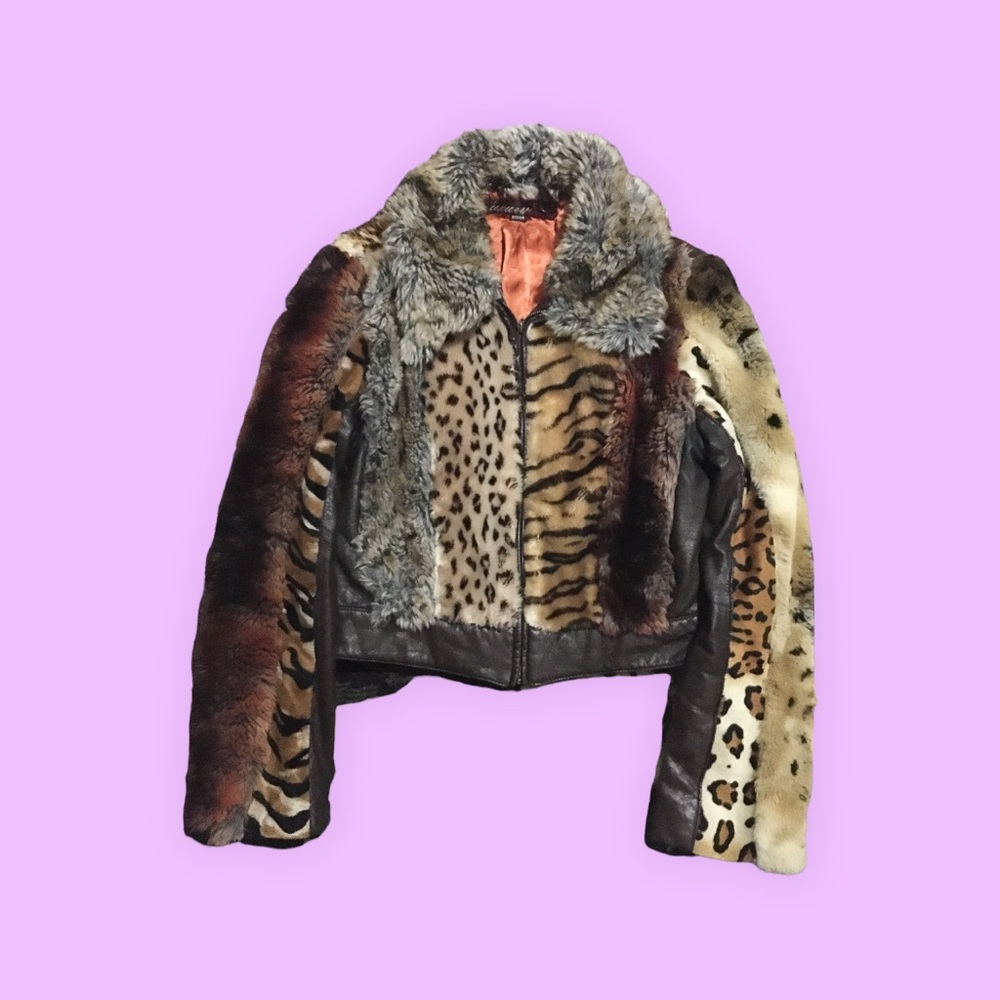 Miss sixty faux fur leather jacket